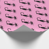 Personalisiertes Retro Atomic Black Cat Wrapping P Geschenkpapier (Ecke)