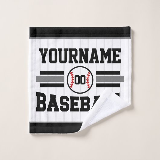 Personalisiertes Retro-Baseball-Player-Team Badhandtuch Set (Waschlappen)
