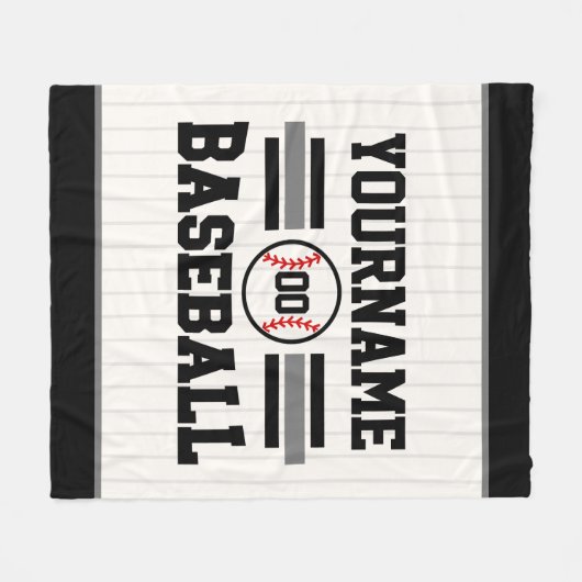 Personalisiertes Retro-Baseball-Player-Team Fleecedecke (Vorderseite (Horizontal))