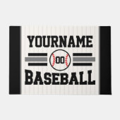 Personalisiertes Retro-Baseball-Player-Team Fußmatte (Vorderseite)