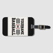 Personalisiertes Retro-Baseball-Player-Team Gepäckanhänger (Vorderseite (Horizontal))