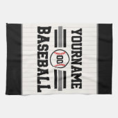 Personalisiertes Retro-Baseball-Player-Team Geschirrtuch (Horizontal)