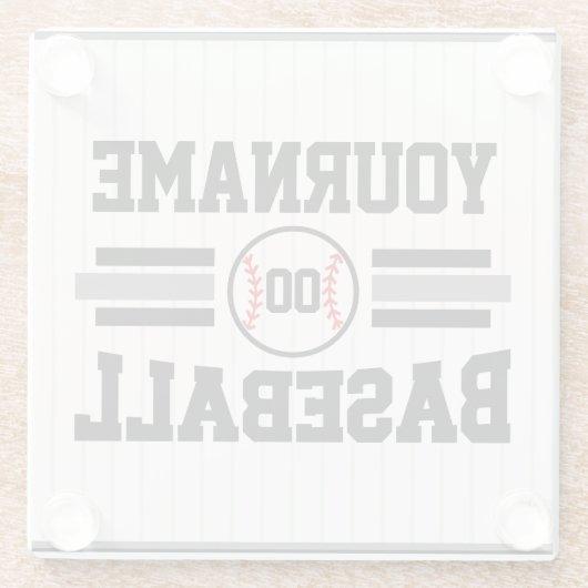 Personalisiertes Retro-Baseball-Player-Team Glasuntersetzer (Rückseite)