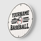 Personalisiertes Retro-Baseball-Player-Team Große Wanduhr (Winkel)