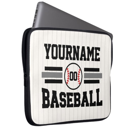 Personalisiertes Retro-Baseball-Player-Team Laptopschutzhülle (Vorne Rechts)