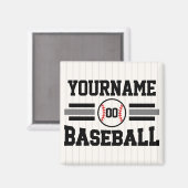 Personalisiertes Retro-Baseball-Player-Team Magnet (Vorderseite/Rückseite)