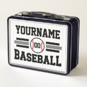 Personalisiertes Retro-Baseball-Player-Team Metall Brotdose (Rückseite)