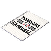 Personalisiertes Retro-Baseball-Player-Team Notizblock (Linke Seite)