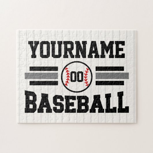 Personalisiertes Retro-Baseball-Player-Team Puzzle (Horizontal)