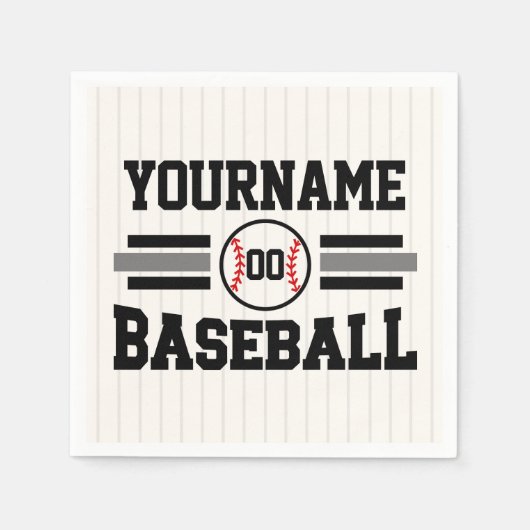 Personalisiertes Retro-Baseball-Player-Team Serviette (Vorderseite)