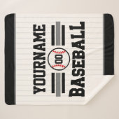 Personalisiertes Retro-Baseball-Player-Team Sherpadecke (Vorderseite (Horizontal))