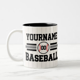 Personalisiertes Retro-Baseball-Player-Team Zweifarbige Tasse