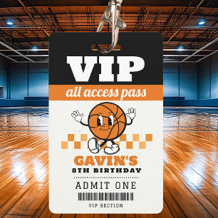 Personalisiertes Retro-Basketball-Geburtstagsgesch Ausweis