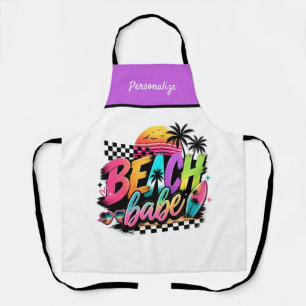 Personalisiertes Retro-Beach-Babe-Sommer-Vibe-Desi Schürze