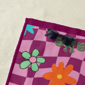 Personalisiertes Retro Beach Handtuch | Blumengesc (Beispiel)