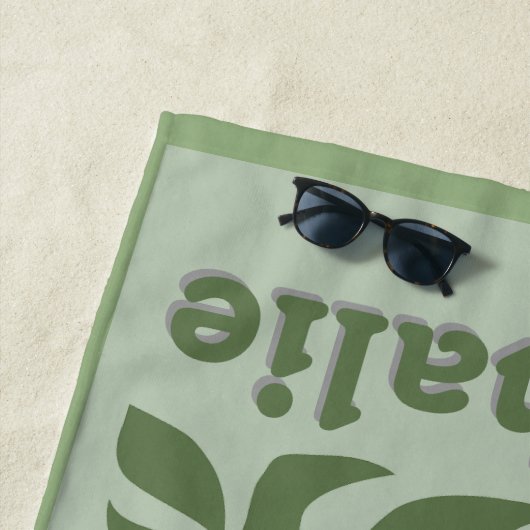 Personalisiertes Retro Beach Handtuch mit Namen - (Beispiel)