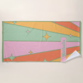 Personalisiertes Retro Beach Handtuch mit Namen -  (Vorderseite)