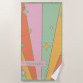 Personalisiertes Retro Beach Handtuch mit Namen -  (Vorderseite)