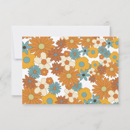 Personalisiertes Retro-Blume-Muster Dankeskarte (Rückseite)