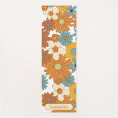 Personalisiertes Retro-Blume-Muster Yogamatte (Vorderseite)
