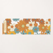 Personalisiertes Retro-Blume-Muster Yogamatte (Vorderseite (Horizontal))