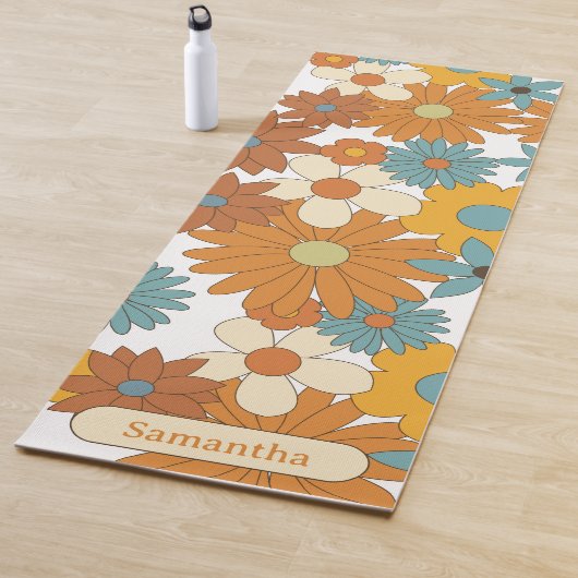 Personalisiertes Retro-Blume-Muster Yogamatte (Beispiel)
