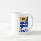 Personalisiertes Retro-Blumen-Daisy-Geschenk mit e Kaffeetasse (VorderseiteRechts)