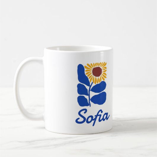 Personalisiertes Retro-Blumen-Daisy-Geschenk mit e Kaffeetasse (Links)
