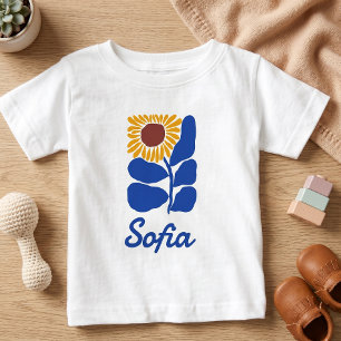 Personalisiertes Retro-Blumen-Daisy-Geschenk mit i Baby T-shirt
