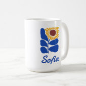 Personalisiertes Retro-Blumen-Daisy-Geschenk mit i Kaffeetasse (VorderseiteRechts)