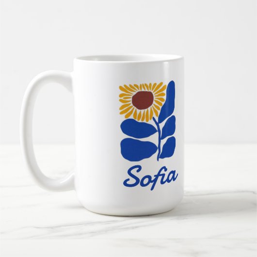 Personalisiertes Retro-Blumen-Daisy-Geschenk mit i Kaffeetasse (Links)
