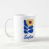 Personalisiertes Retro-Blumen-Daisy-Geschenk mit i Kaffeetasse (Links)
