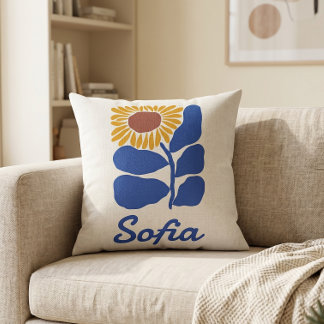 Personalisiertes Retro-Blumen-Daisy-Geschenk mit i Kissen