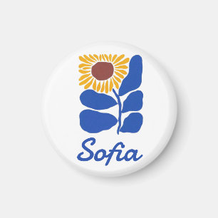 Personalisiertes Retro-Blumen-Daisy-Geschenk mit i Magnet