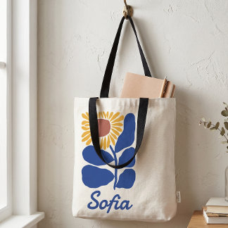 Personalisiertes Retro-Blumen-Daisy-Geschenk mit i Tasche