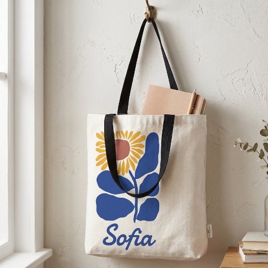 Personalisiertes Retro-Blumen-Daisy-Geschenk mit i Tasche