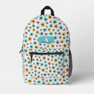 Personalisiertes Retro-Blumenmuster Bedruckter Rucksack