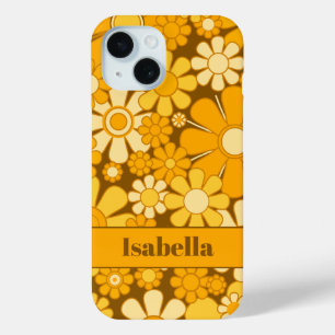 Personalisiertes Retro-Blumenmuster der 70er Jahre Case-Mate iPhone Hülle