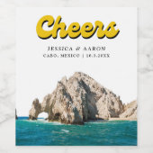 Personalisiertes Retro Cabo Hochzeitsweinlabel Weinetikett (Einzelnes Label)