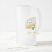 Personalisiertes Retro Caravan Bierglas Mattglas Bierglas (VorderseiteRechts)