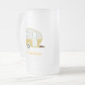 Personalisiertes Retro Caravan Bierglas Mattglas Bierglas (Vorderseite Links)