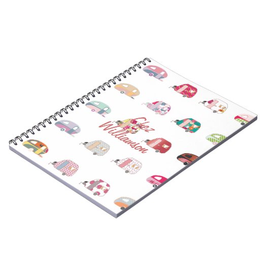 Personalisiertes Retro Caravans-Notebook Notizblock (Linke Seite)
