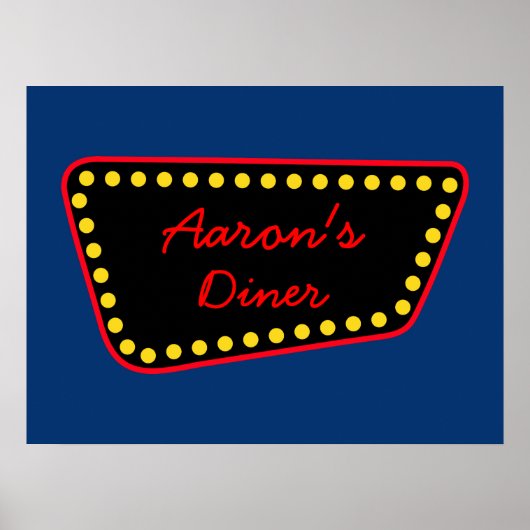 Personalisiertes Retro Diner Sign Wall Poster (Vorne)