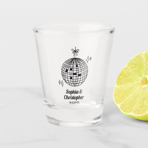 Personalisiertes Retro-Disco-Ball Hochzeitsglas Schnapsglas