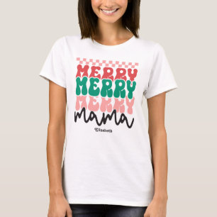 Personalisiertes Retro-Feiertags-Merry Merry Mama  T-Shirt