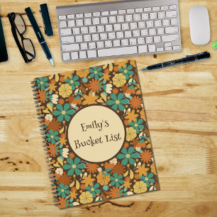 Personalisiertes Retro-Flower-Power-Spiraljournal Notizblock