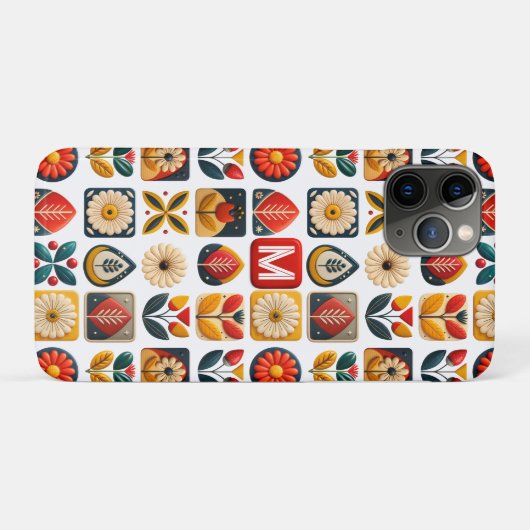 Personalisiertes Retro Follikelmonogramm Case-Mate iPhone Hülle (Rückseite (Horizontal))