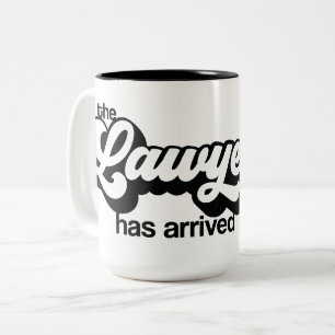 Personalisiertes Retro-Geschenk "Der Anwalt ist an Zweifarbige Tasse