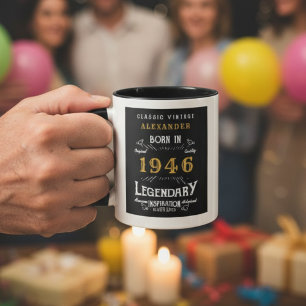 Personalisiertes Retro-Geschenk zum 80. Geburtstag Tasse