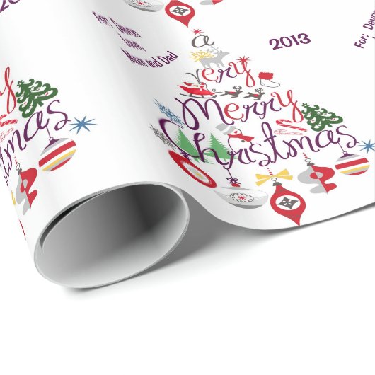 Personalisiertes Retro Geschenkpapier (Rolleneckpunkt)